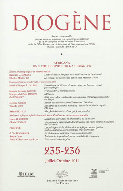 Diogène, n° 235-236....
