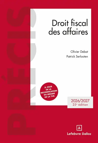 Droit fiscal des affaires : 2026-2027