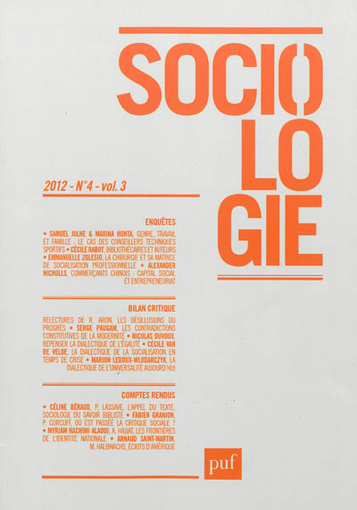 Sociologie, n° 4 (2012)