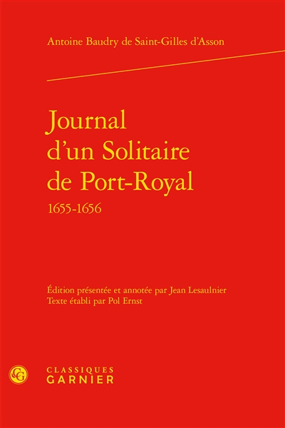 Journal d'un Solitaire de Port-Royal, 1655-1656