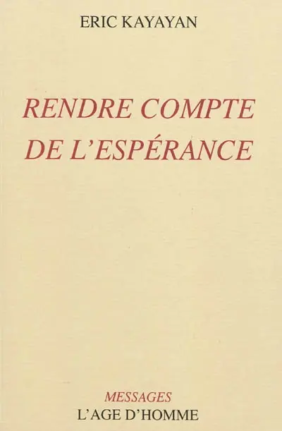 Rendre compte de l'espérance