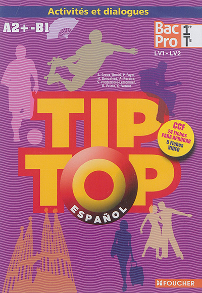 Tip top espanol, 1re-terminale bac pro, LV1-LV2 : A2+-B1 : activités et dialogues