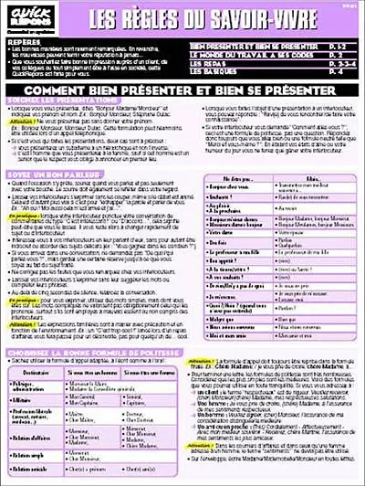 Les règles du savoir-vivre