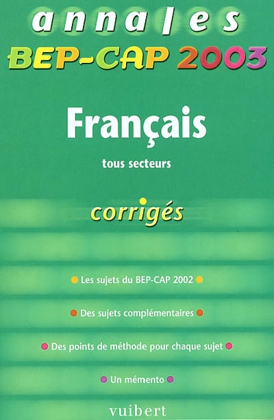 Français tous secteurs : BEP-CAP 2003