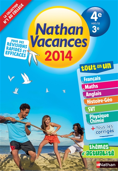 Nathan vacances 2014, de la 4e vers la 3e : tout en un