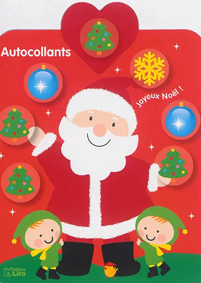 Autocollants joyeux Noël ! : le Père Noël et les lutins