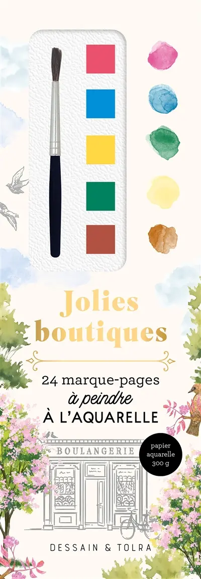 Jolies boutiques : marque-pages à peindre à l'aquarelle