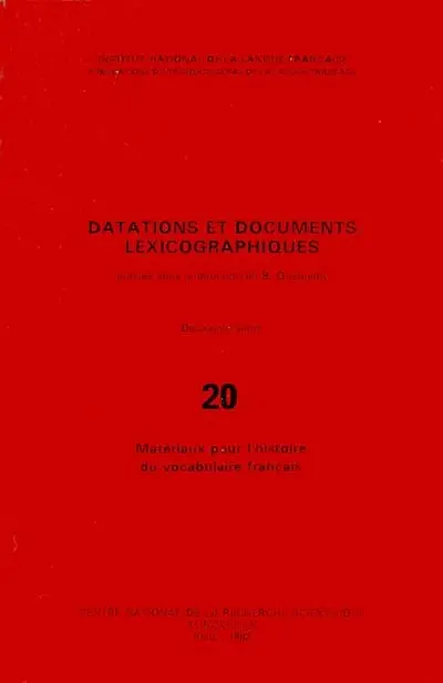 Matériaux pour l'histoire du vocabulaire français
