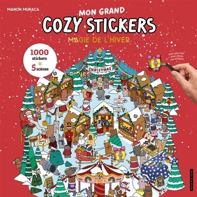 Magie de l'hiver : mon grand cozy stickers : 1.000 stickers, 5 scènes
