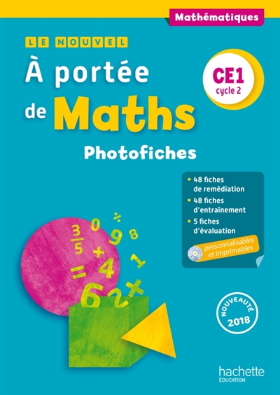 Le nouvel A portée de maths CE1, cycle 2 : photofiches