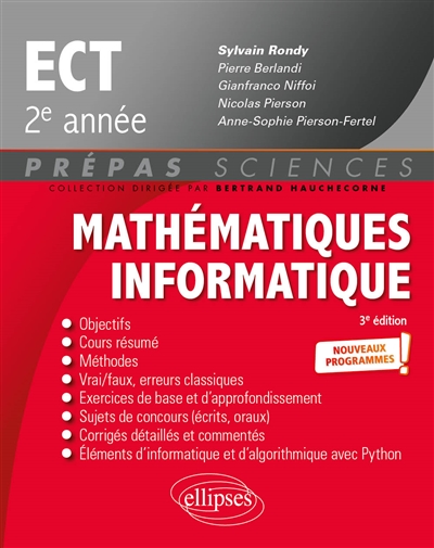 Mathématiques informatique ECT 2e année : nouveaux programmes