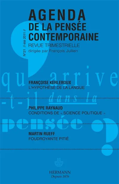 Agenda de la pensée contemporaine, n° 21
