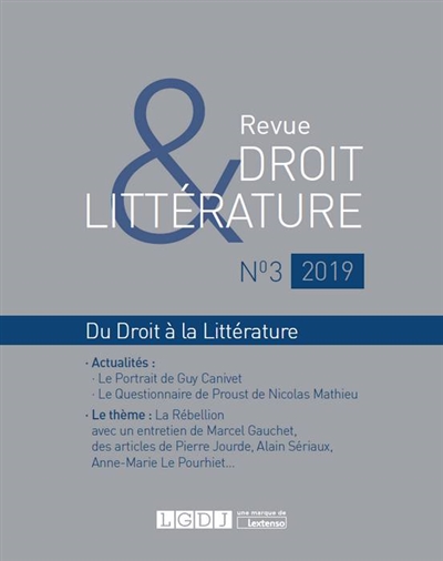 revue droit & littérature, n° 3 (2019)