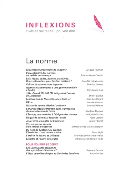 Inflexions : civils et militaires : pouvoir dire, n° 57. La norme