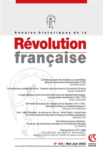 Annales historiques de la Révolution française, n° 408