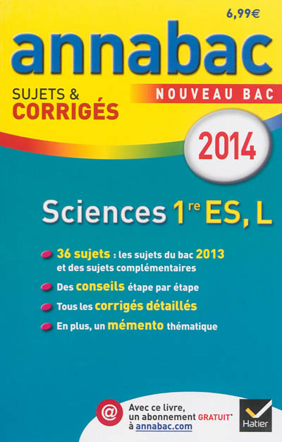 Sciences 1re ES, L : nouveau bac 2014