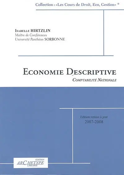 Economie descriptive : comptabilité nationale