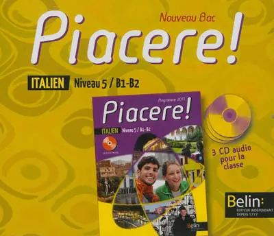 Piacere ! italien, niveau 5, B1-B2 : nouveau bac : 3 CD audio pour la classe