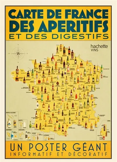 Carte de France des apéritifs et des digestifs
