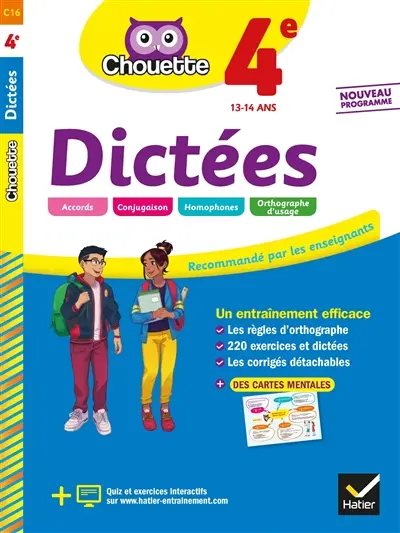 Dictées 4e, 13-14 ans : nouveau programme