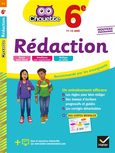 Rédaction 6e, 11-12 ans : nouveau programme