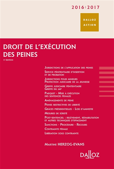 Droit de l'exécution des peines 2016-2017