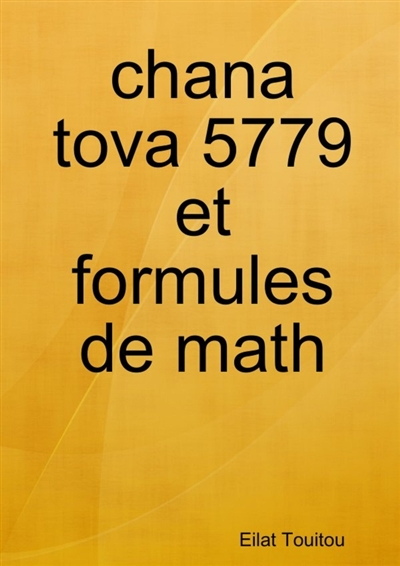 Chana tova 5779 et formules...
