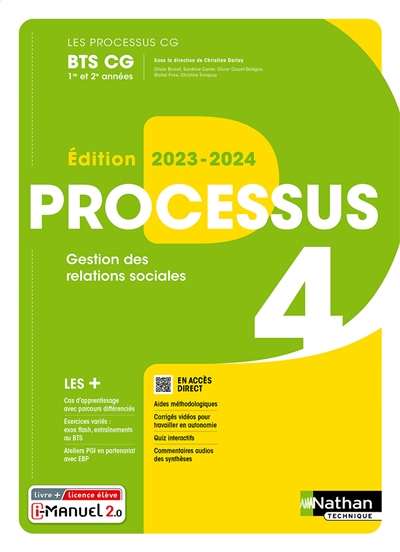 Processus 4 BTS CG 1re et 2e années : gestion des relations sociales : livre + licence élève
