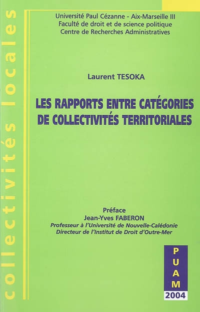 Les rapports entre catégories de collectivités territoriales