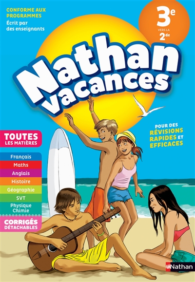 Nathan vacances, 3e vers la 2de : toutes les matières