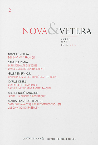 Nova & vetera, n° 2 (2013)