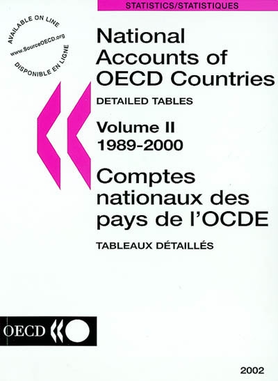 National accounts of OECD countries. Vol. 2. 1989-2000 : detailed tables = tableaux détaillés. Comptes nationaux des pays de l'OCDE. Vol. 2. 1989-2000 : detailed tables = tableaux détaillés