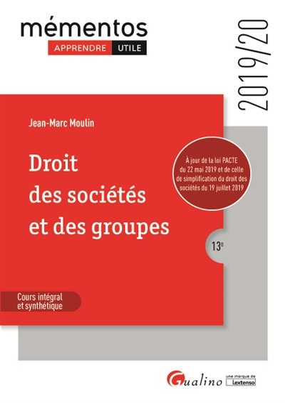 Droit des sociétés et des groupes : 2019-2020