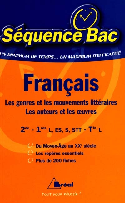 Français, 2de, 1re L, ES, S, STT, terminale L : les genres et les mouvements littéraires, les auteurs et les oeuvres