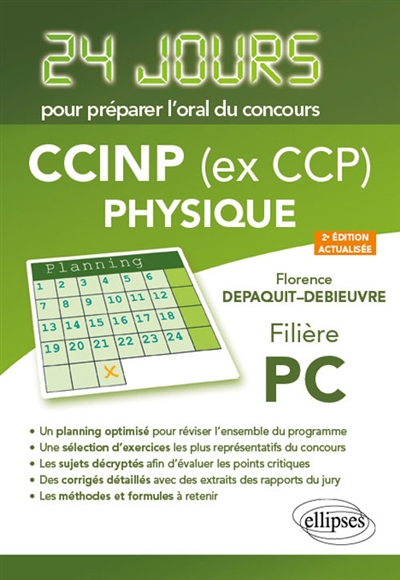 CCINP (ex CCP) physique, filière PC : 24 jours pour préparer l'oral du concours