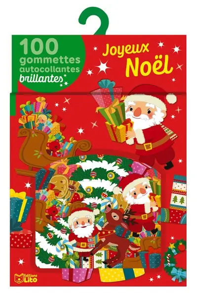 Joyeux Noël : 100 gommettes autocollantes brillantes