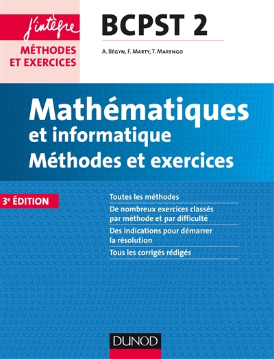 Mathématiques et informatique : méthodes et exercices, BCPST 2