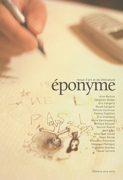 Eponyme, revue d'art et de littérature, n° 1
