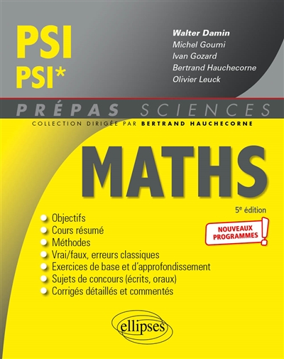 Maths PSI, PSI* : nouveaux programmes