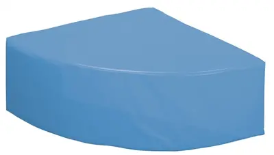 Pouf quart de cercle bleu