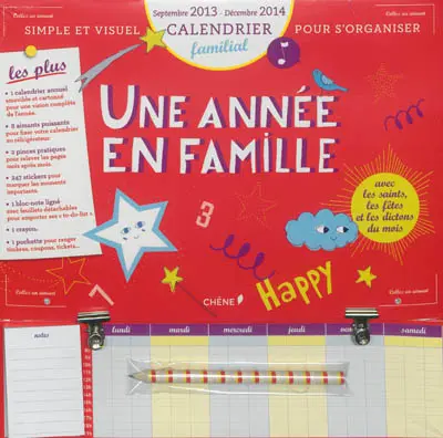 Une année en famille : calendrier familial : septembre 2013-décembre 2014