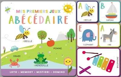 Abécédaire : mes premiers jeux : loto, memory, mistigri, domino