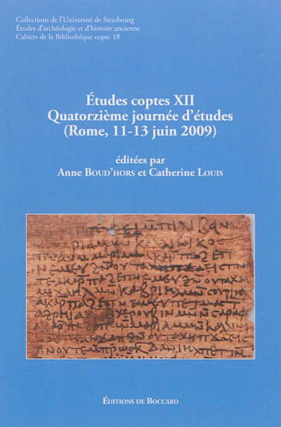 Etudes coptes. Vol. 12. Quatorzième journée d'études : Rome, 11-13 juin 2009