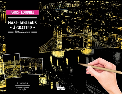 Maxi-tableaux à gratter : Paris-Londres : villes lumières