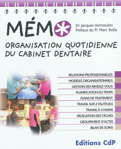 Mémo : organisation quotidienne du cabinet dentaire