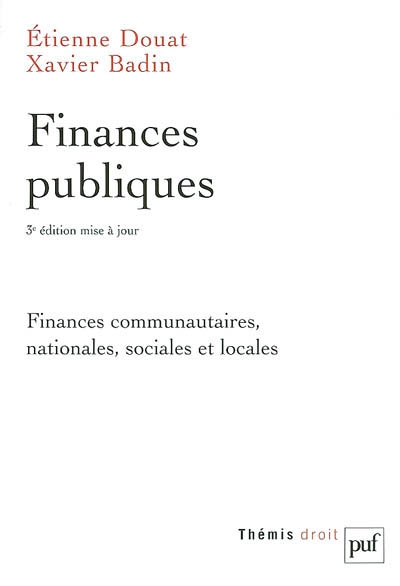 Finances publiques : finances communautaires, nationales, sociales et locales