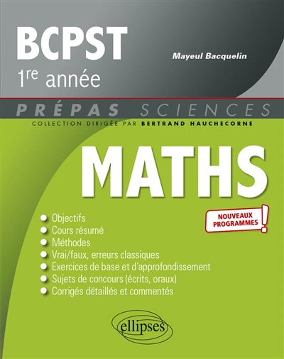 Maths, BCPST 1re année : nouveaux programmes