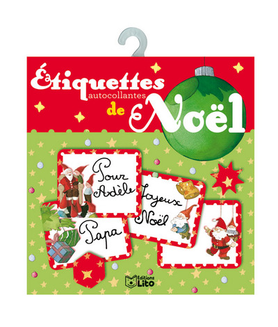 Etiquettes rouges pour les cadeaux du Père Noël