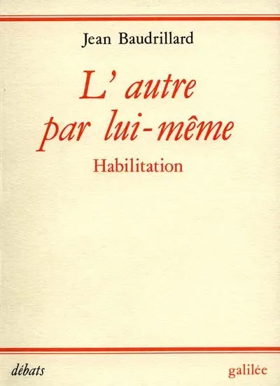 L'Autre par lui-même : habilitation