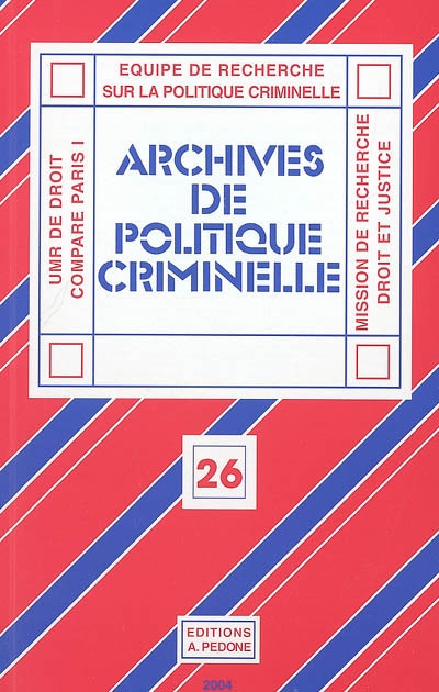 Archives de politique criminelle, n° 26